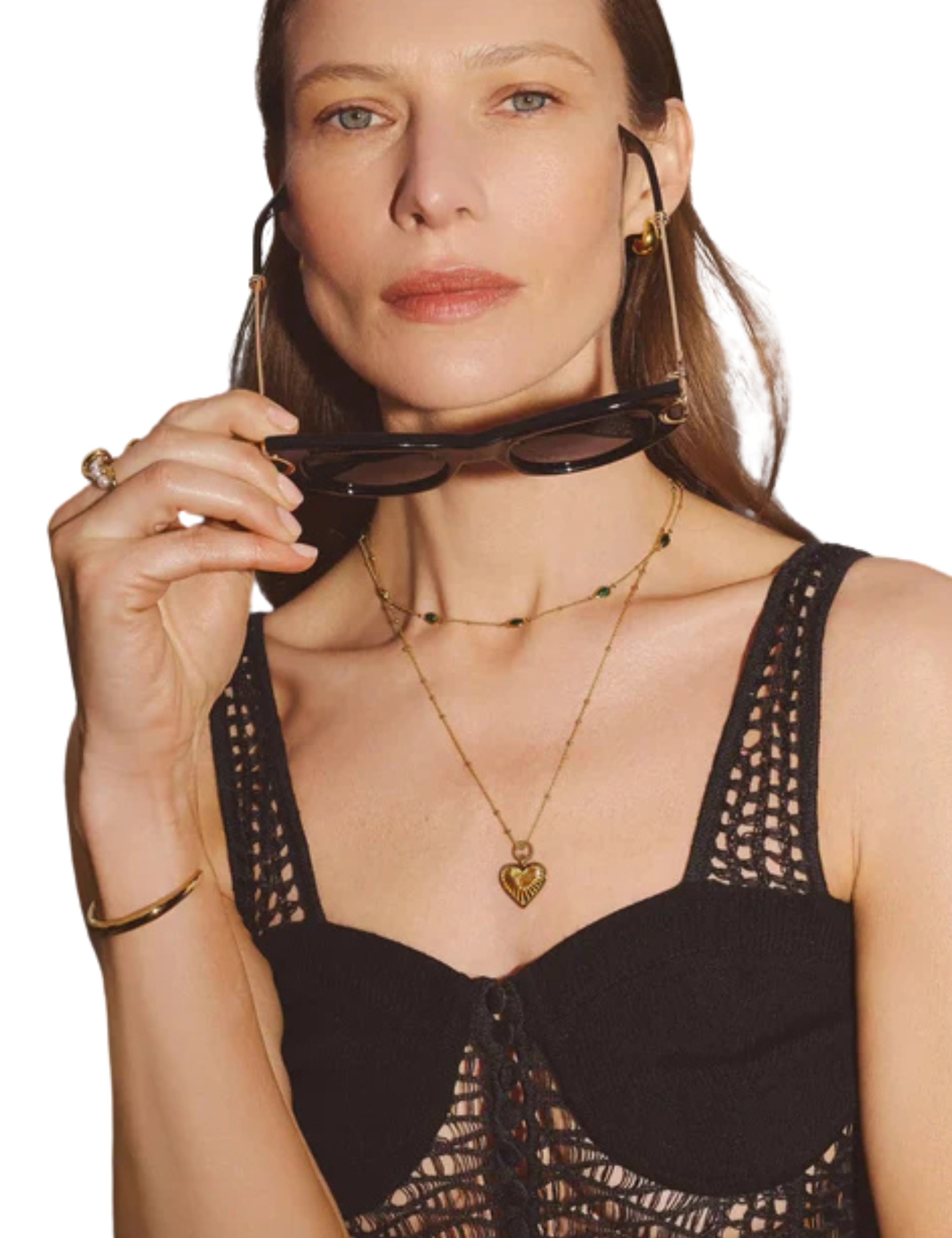 Heart Pendant Necklace Missoma Gold Bobble Chain Choker RIDGE