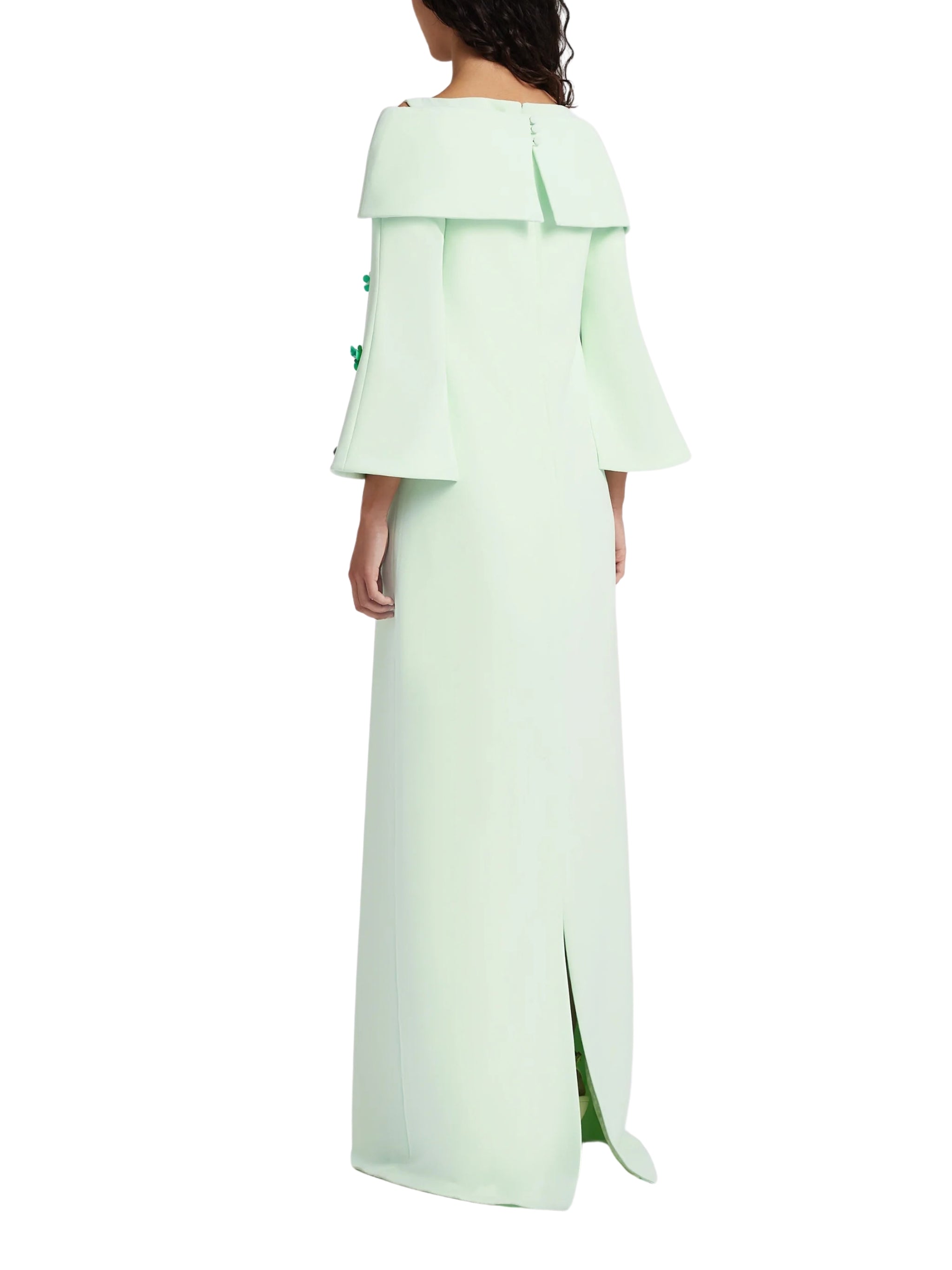 Floor length sleeveless shift dress with harness