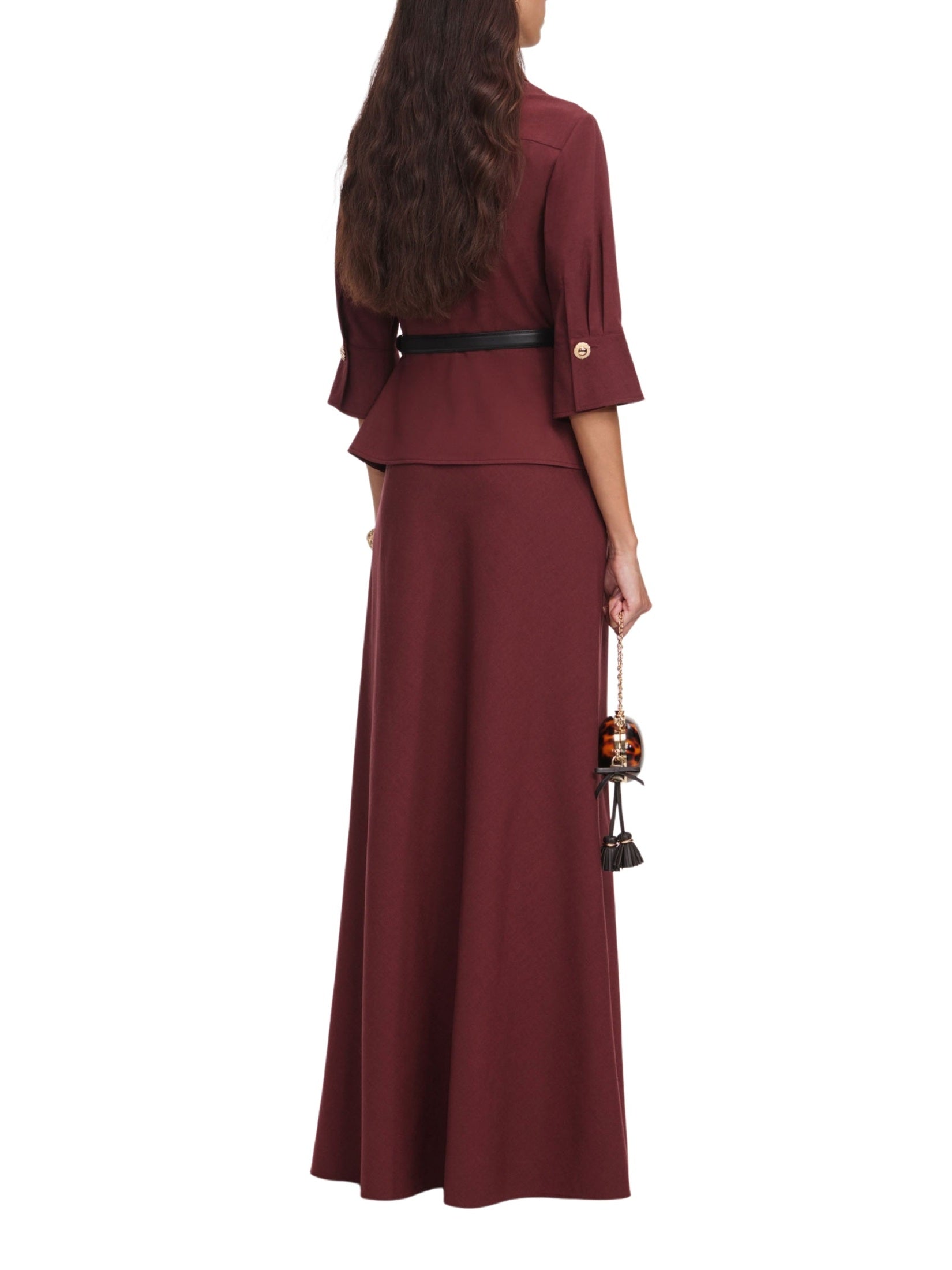 Brown twill maxi dress