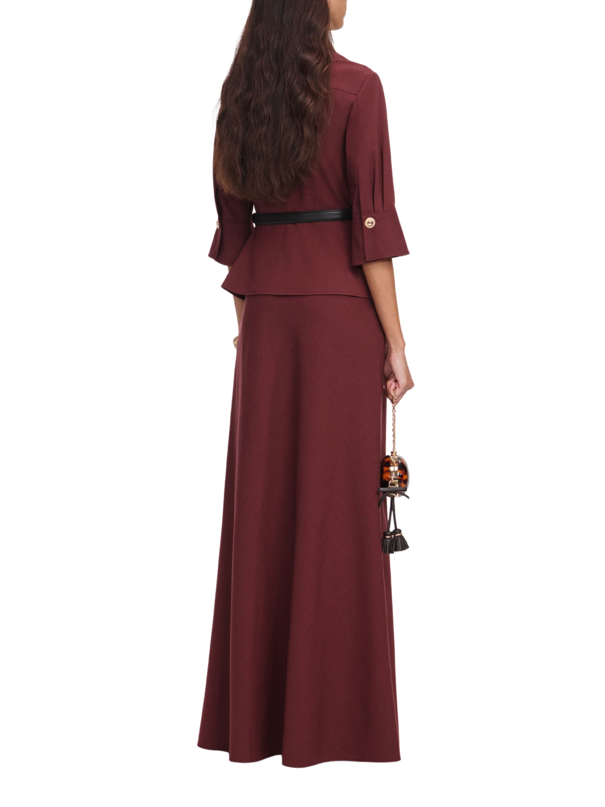 Brown twill maxi dress