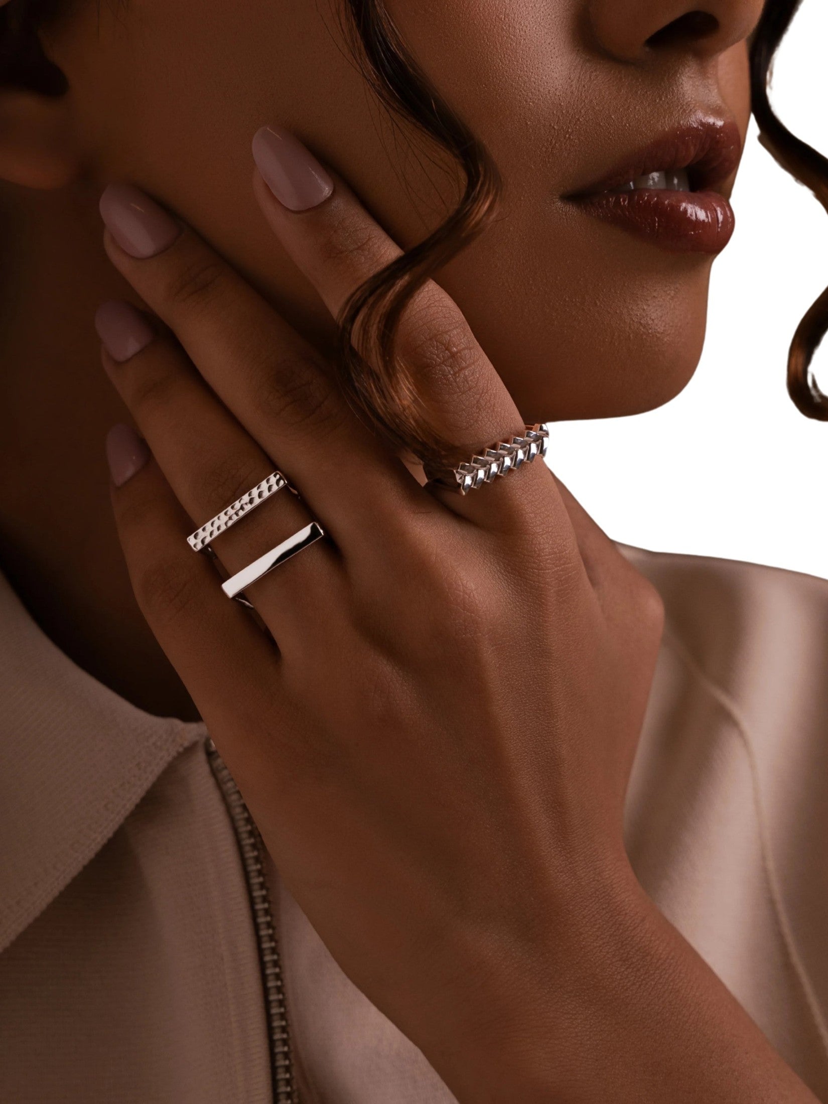 The x ring in sterling silver & rhodium