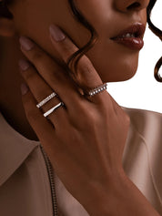 The x ring in sterling silver & rhodium