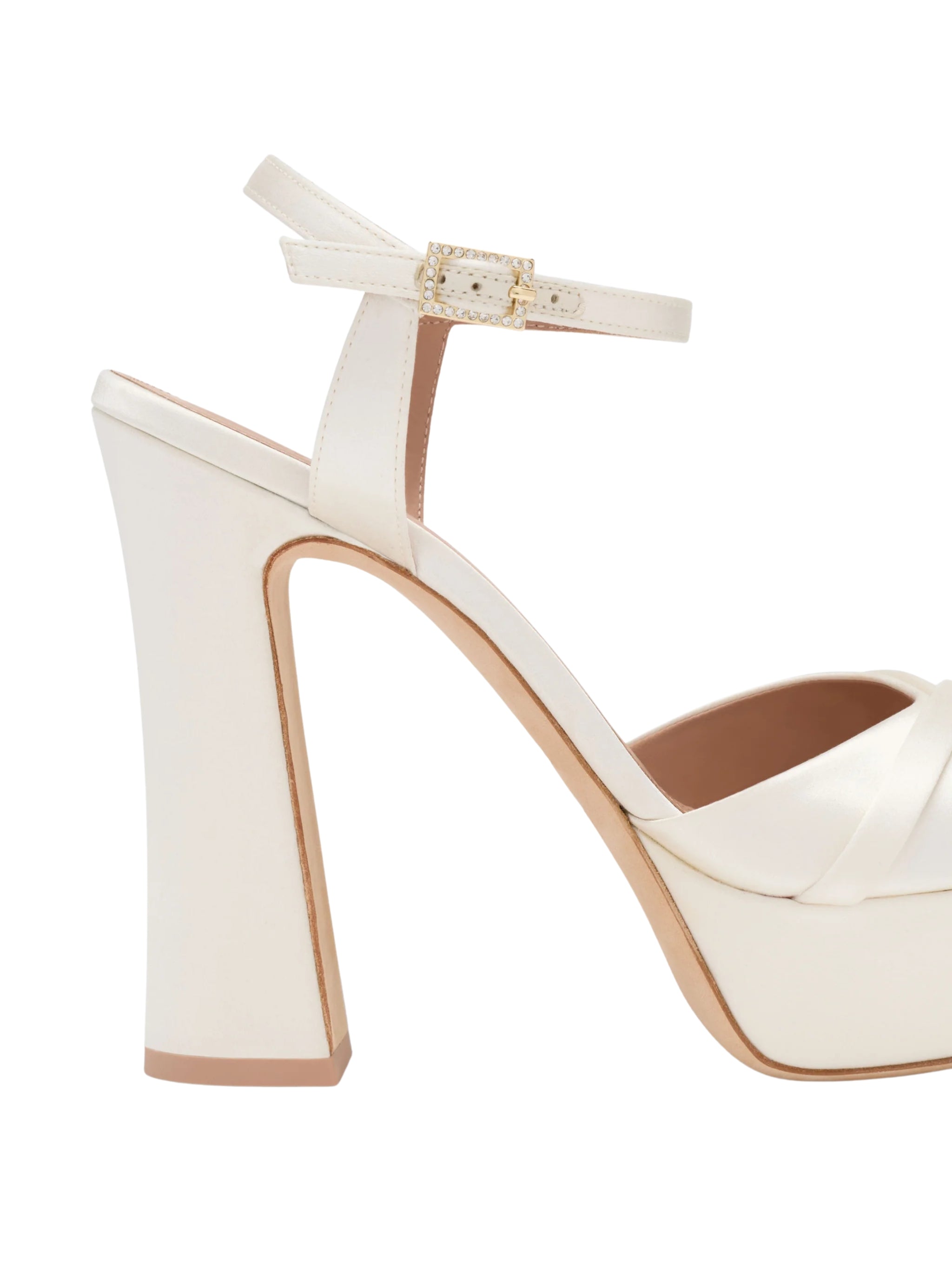 Keaton 125 white satin platform sandals
