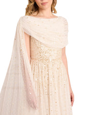 Moonlight sequin draped gown