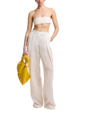 WIDE LEG CUPRO TROUSERS