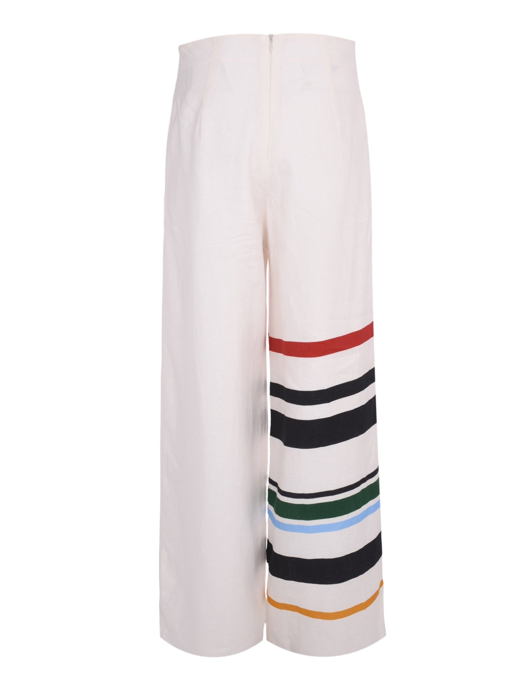 High waist culotte pants with side pockets and invisible zipper closure