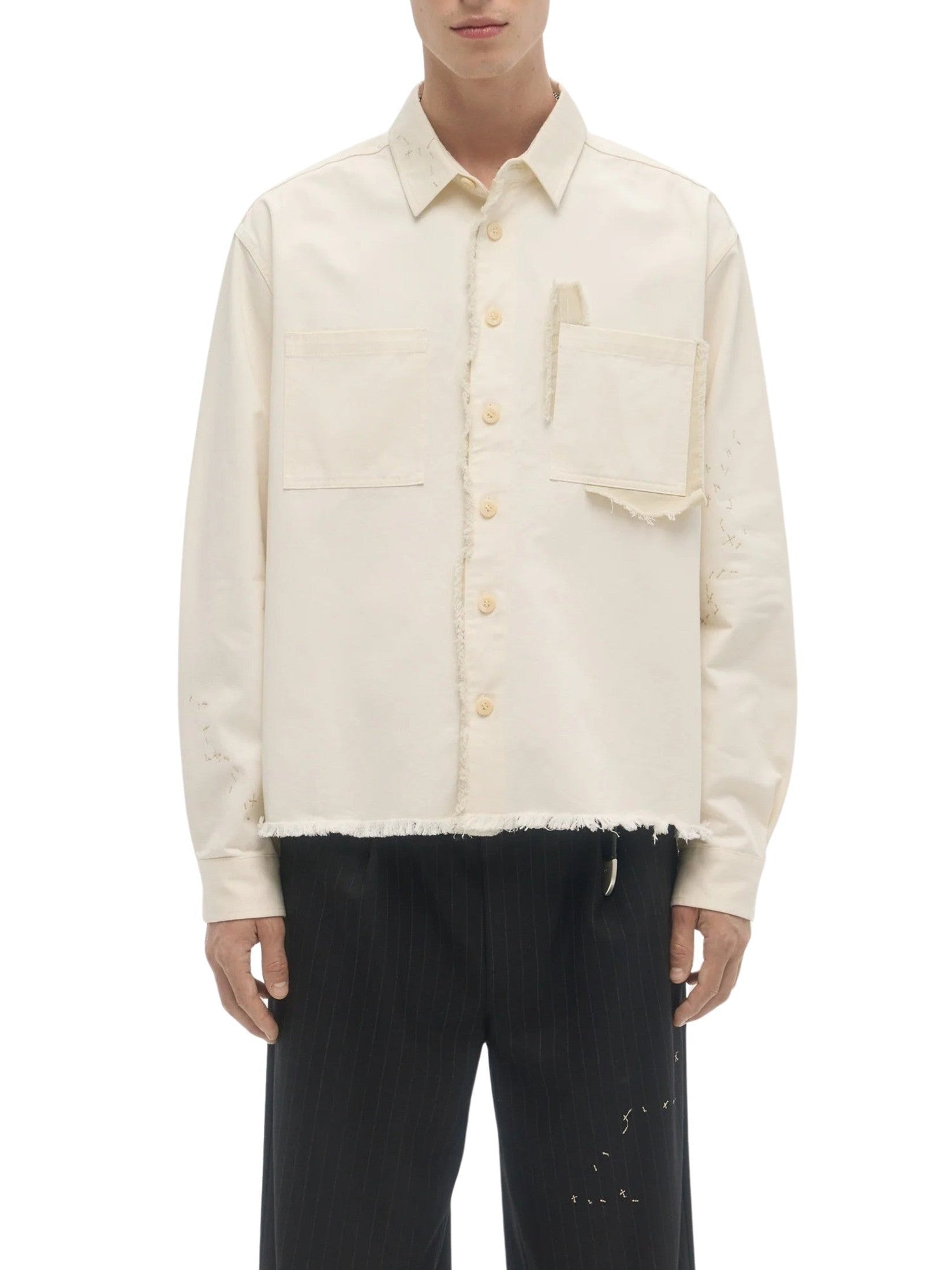 Sleazer cropped overshirt beige