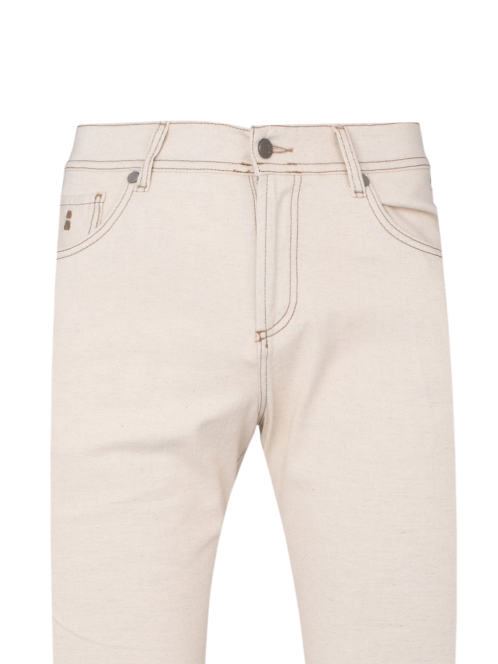 Cotton linen 5 pocket denim