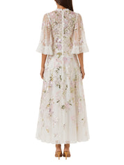 Wisteria sequin round neck ankle gown