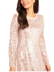 ROSANNA LATTICE ROUND NECK GOWN