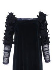 3D Floral Sleeves Dress