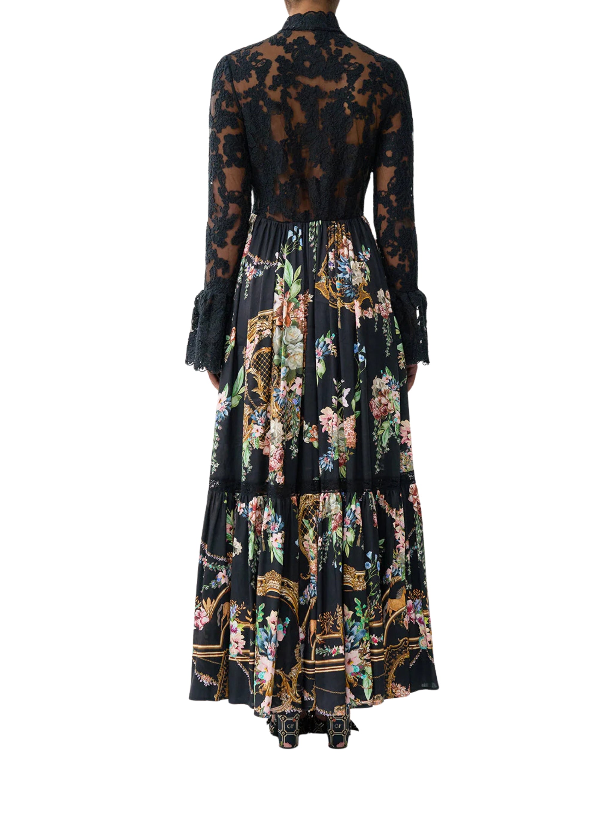 LACE BODICE MAXI DRESS