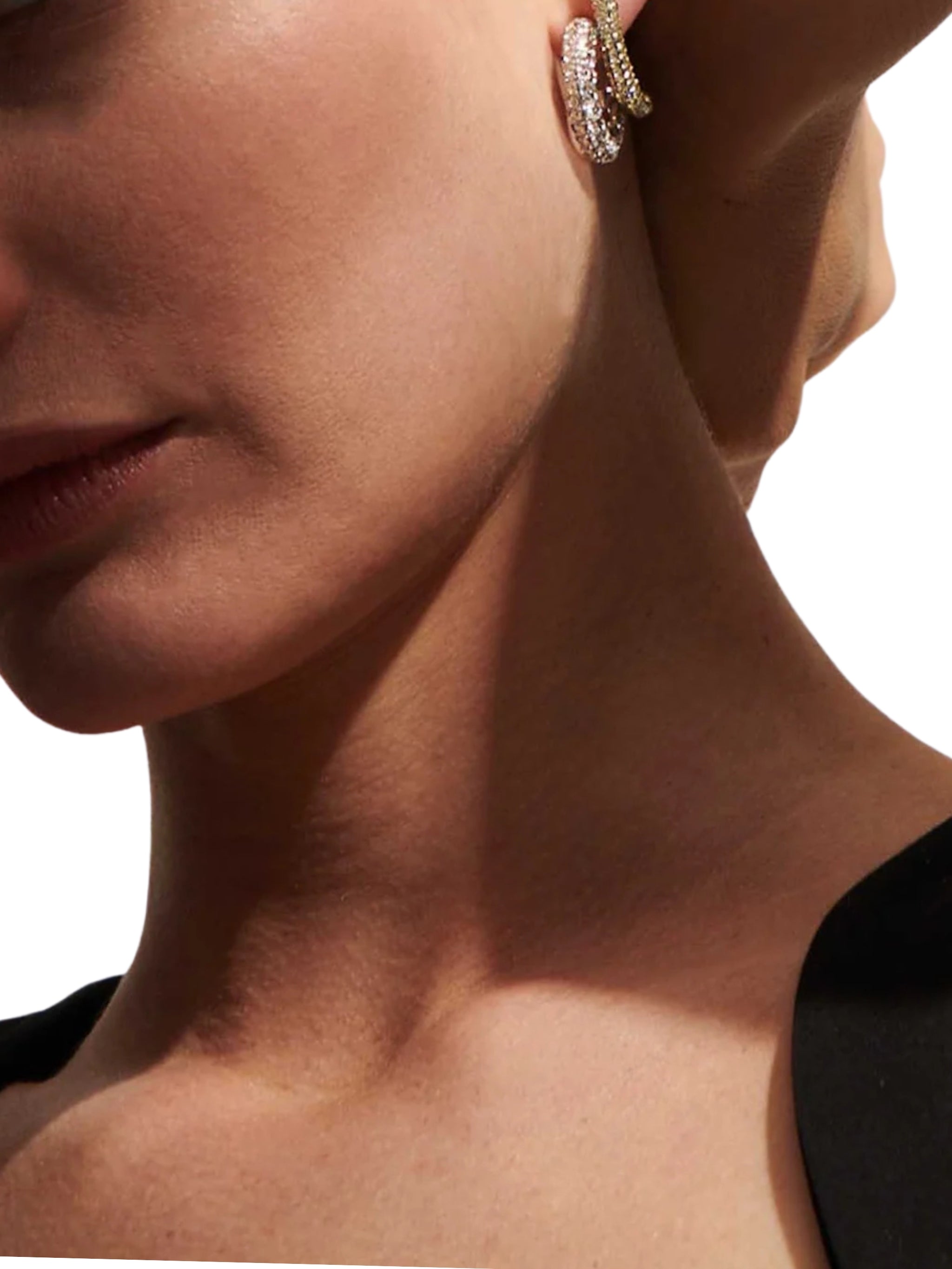 MARISA PAVE TWO TONE HOOP