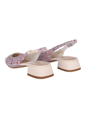 Slingback nappa & tweed off w & multic