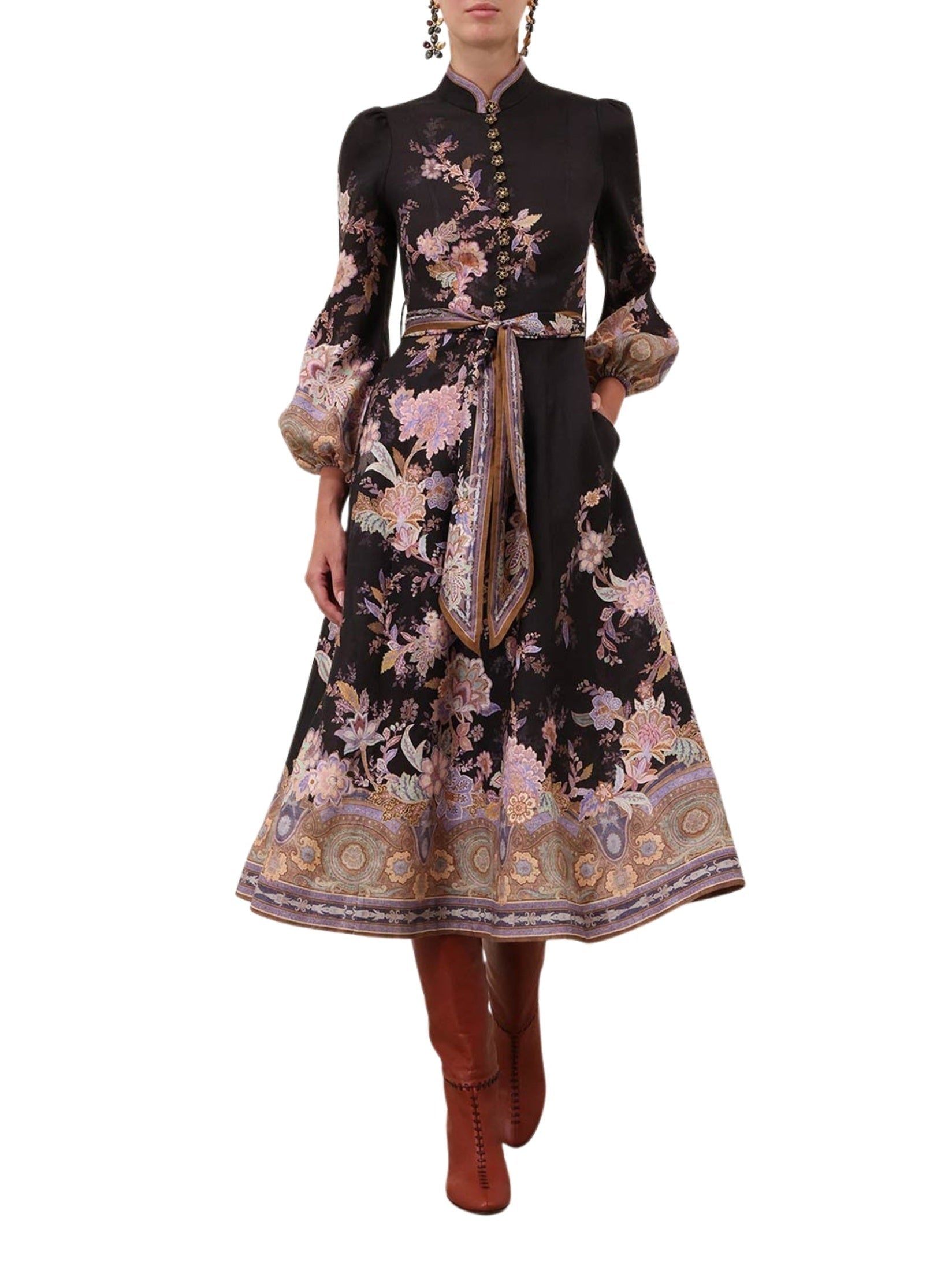 Luna button midi dress