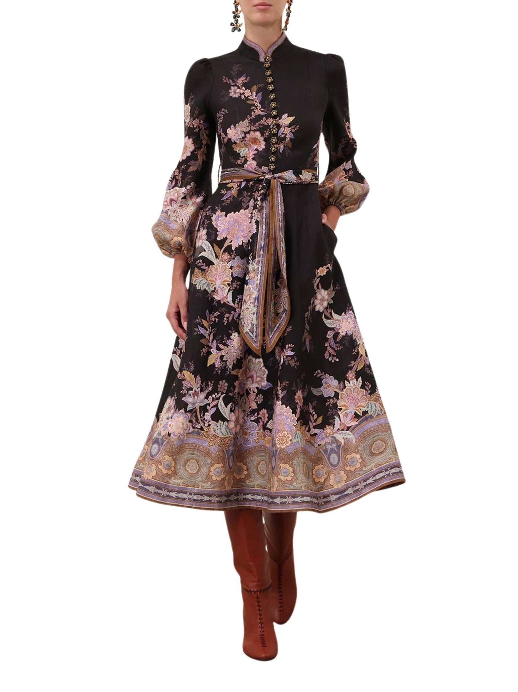 Luna button midi dress