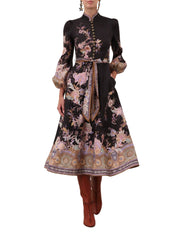 Luna button midi dress