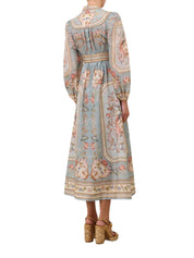 Roselight plunge midi dress
