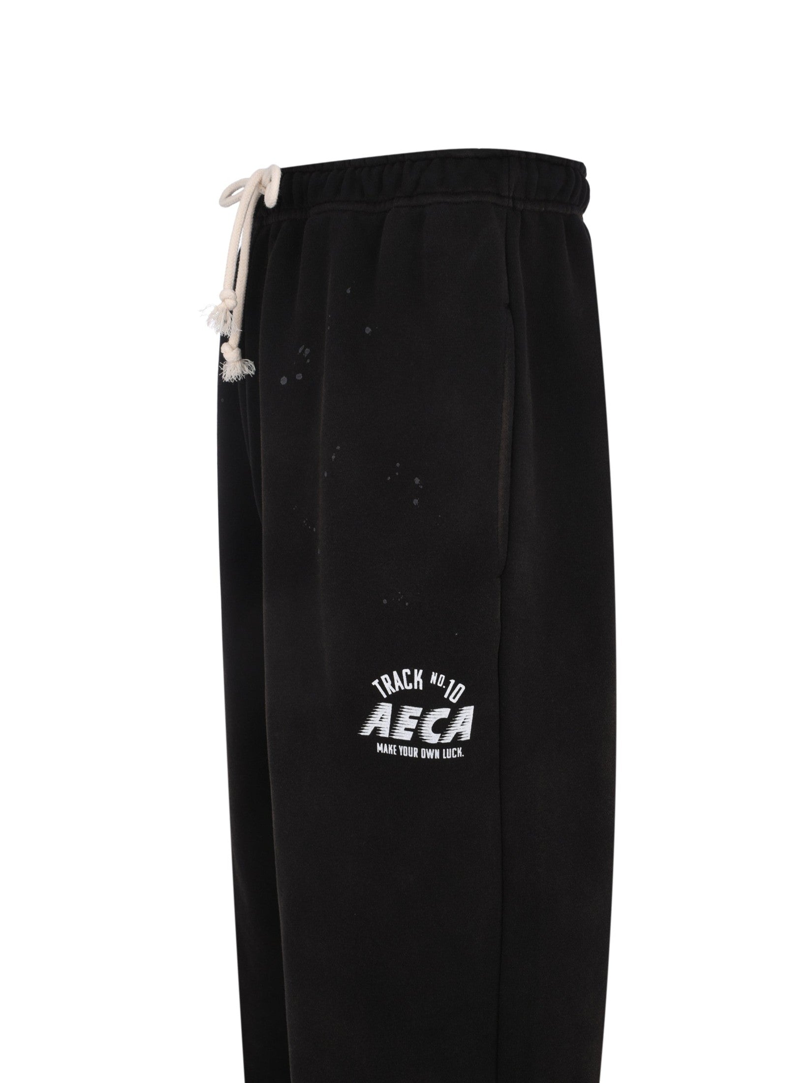 Washed cut-off hem sweat pants