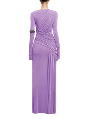 ASYMMETRICAL FORM-FITTING DRESS WITH DRAPED HIP