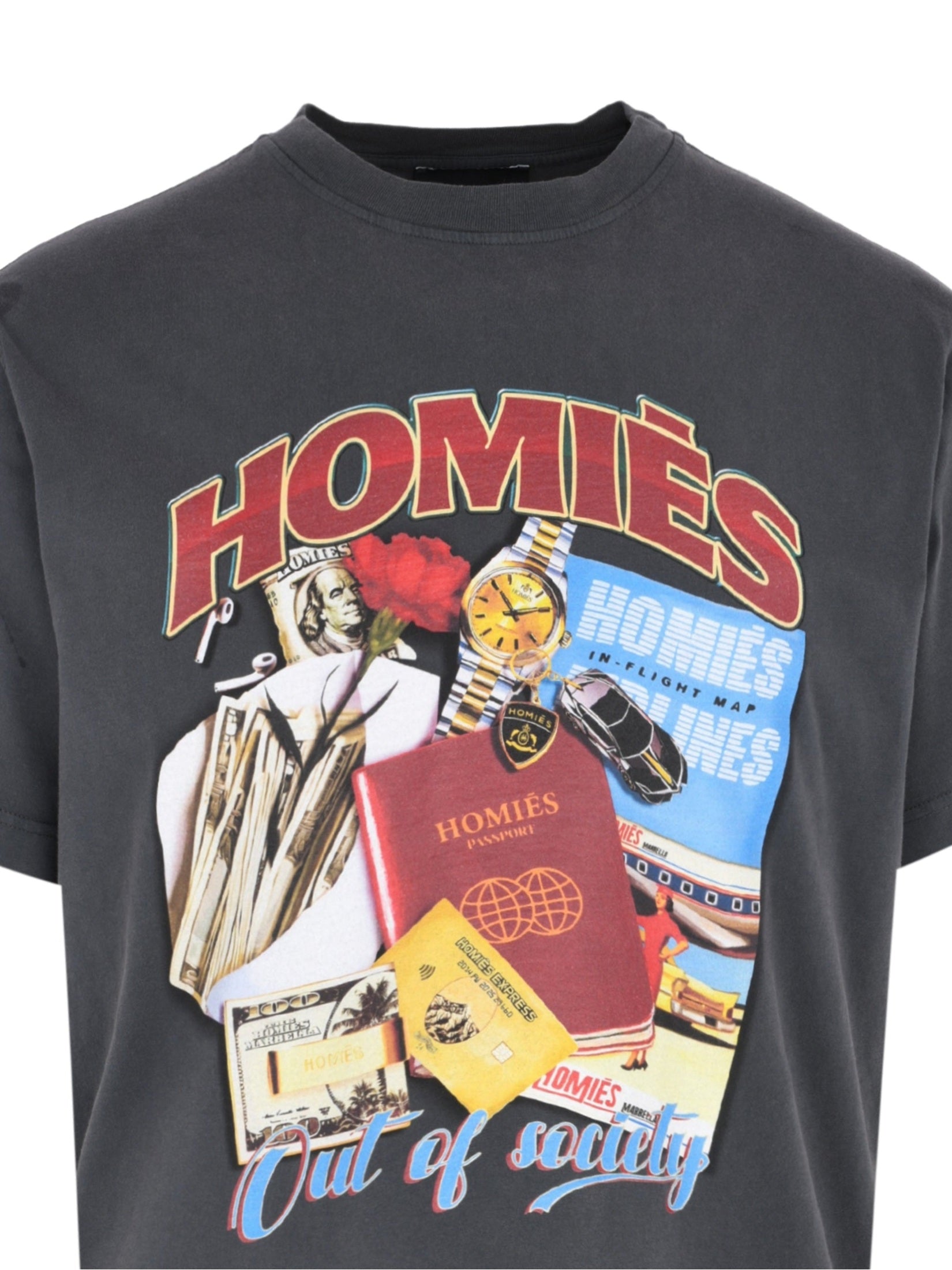 Out of society t-shirt vintage grey