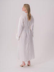 White Linen Dress with Buttons