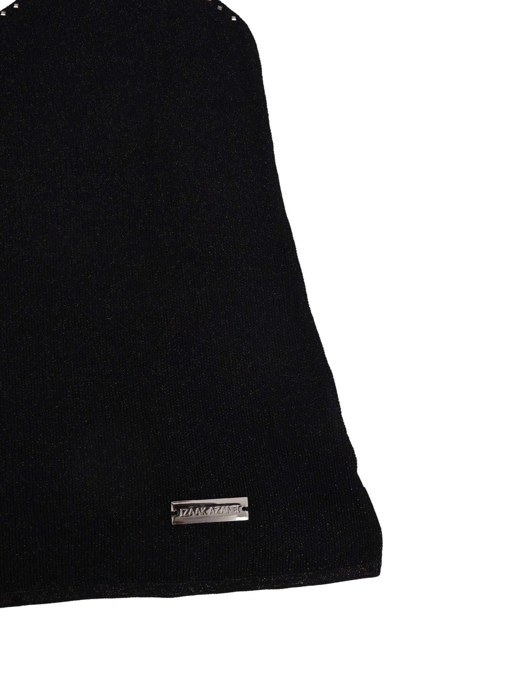 The vested top with crystal details in black