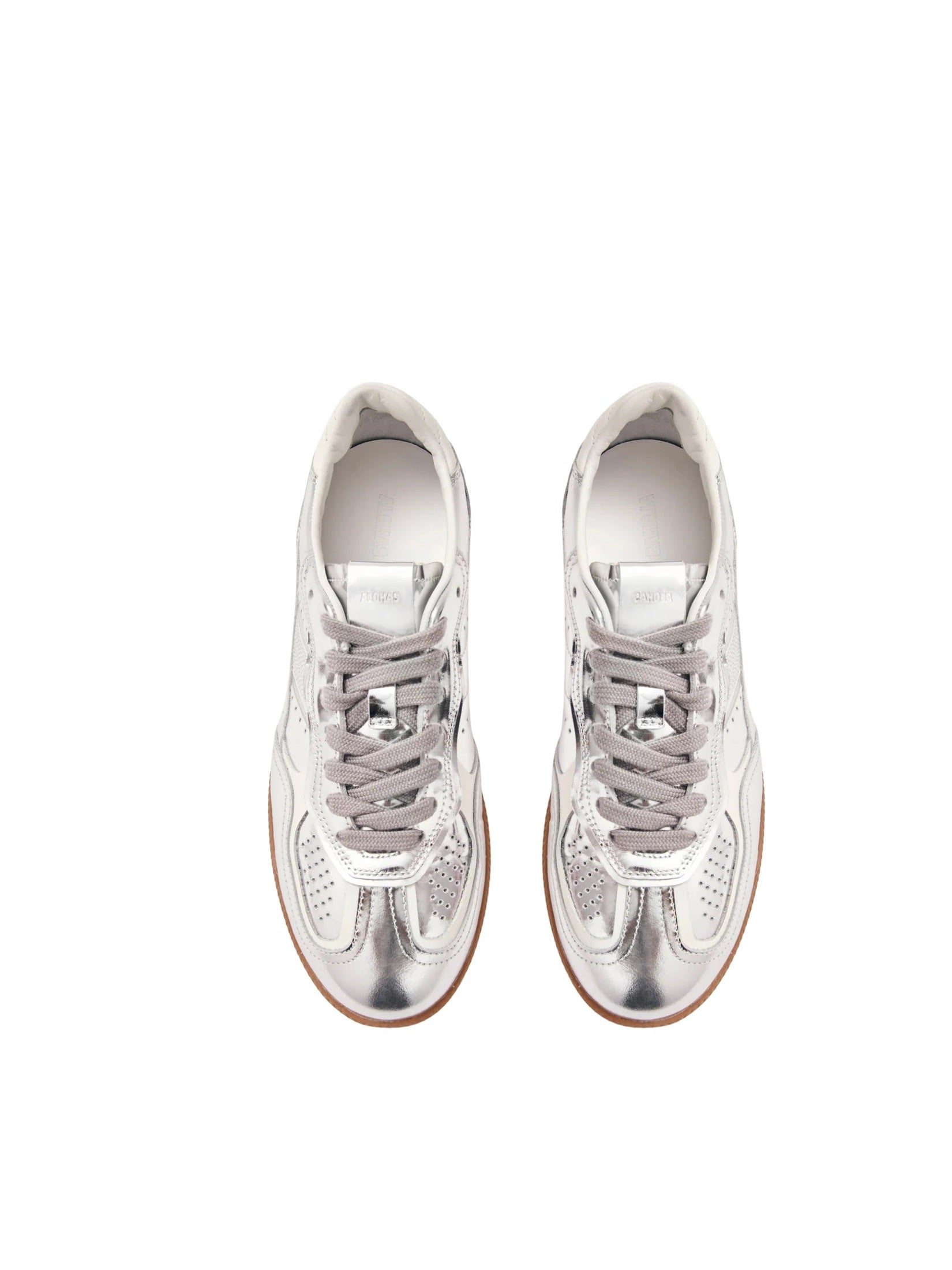 Tb.490 rife shimmer silver cream leather sneakers