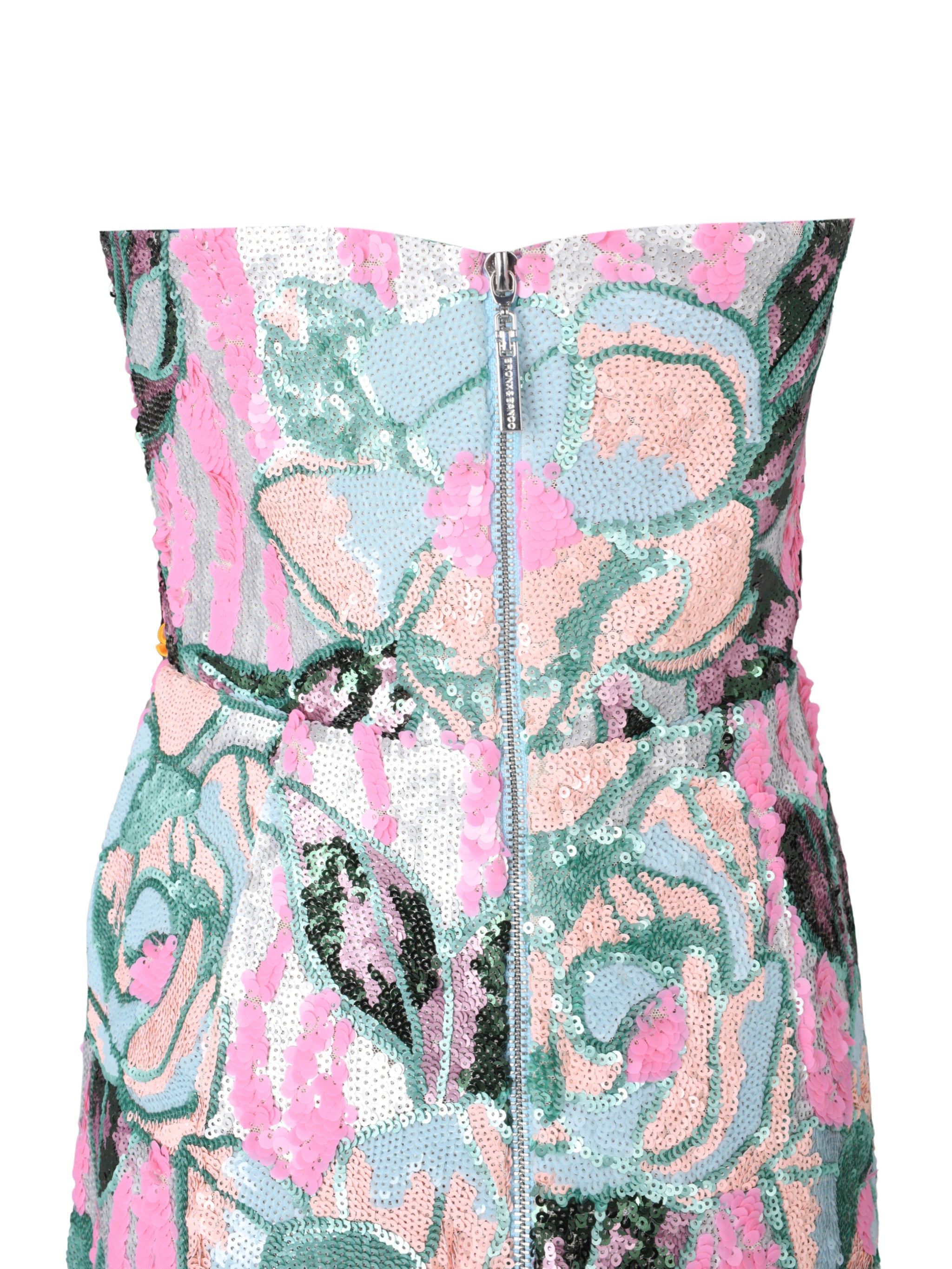 Calypso sequin dahlia strapless maxi dress in multi