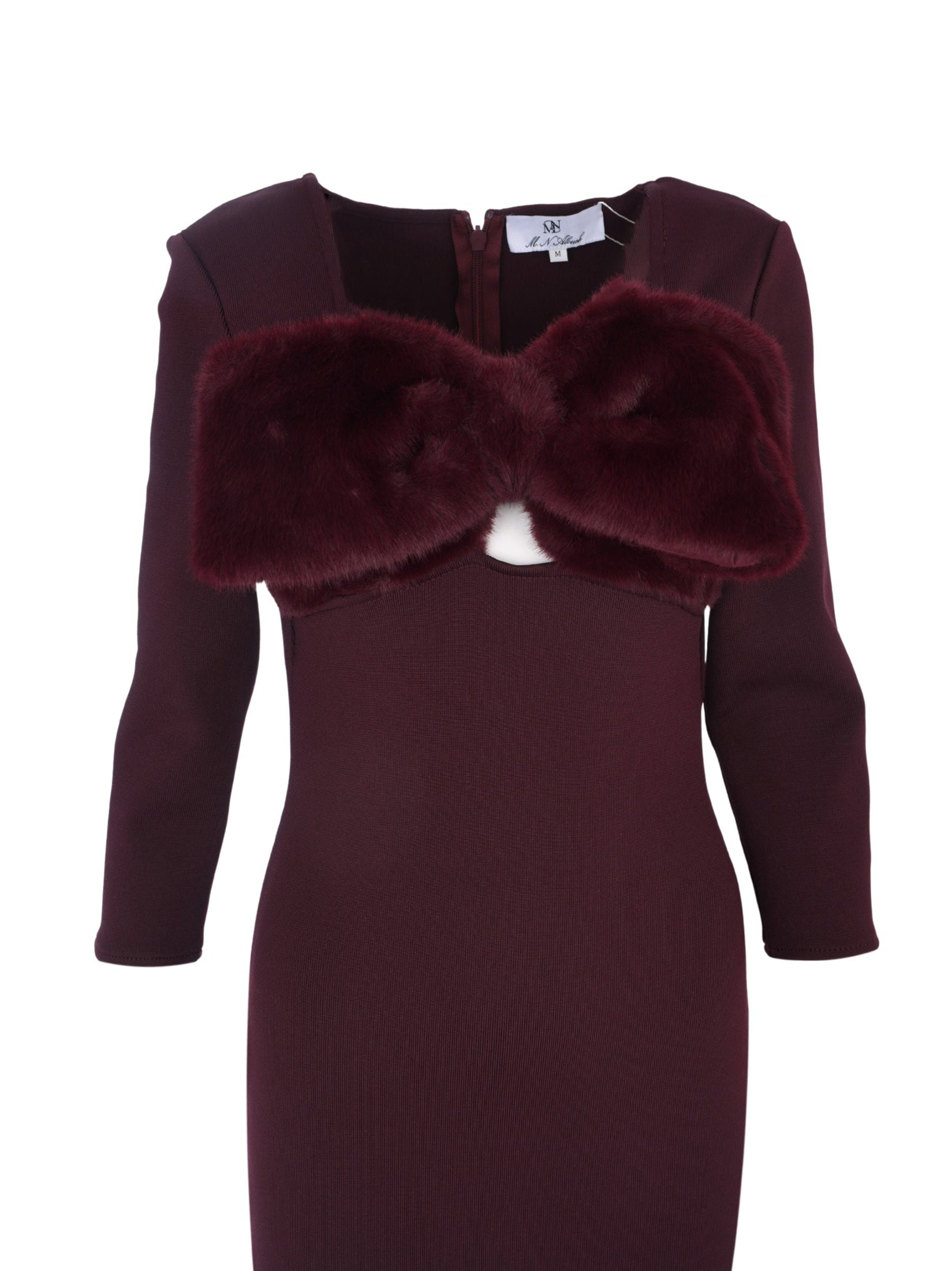 Fur bust bow dress