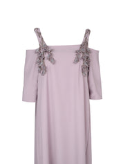 Purple Cold-Shoulder Dress