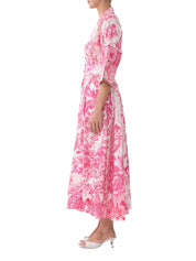 Shaped waistband midi dress