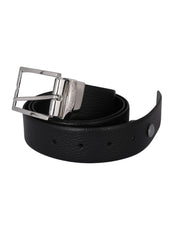 Cintura da 35 reversibile senza cucitura bottalato nero-nero nikel lucid