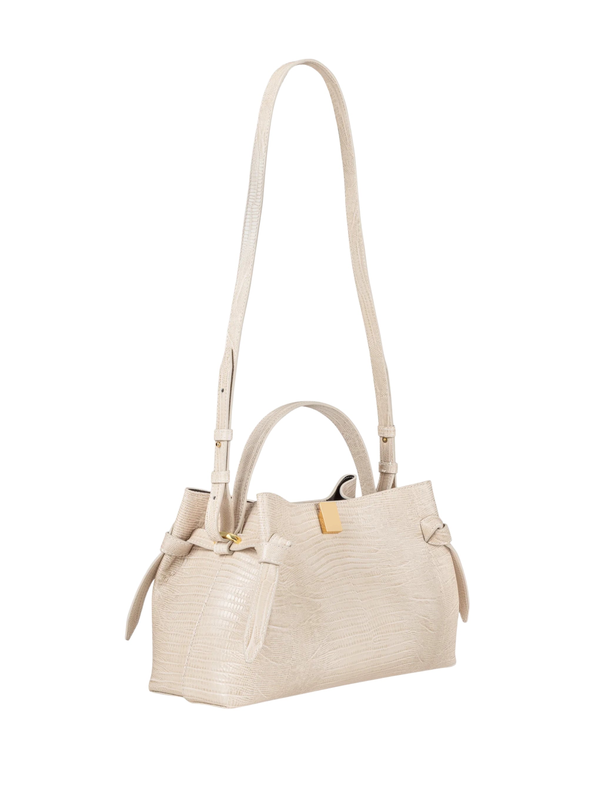 GYOZA COWHIDE LEATHER EMBOSSED LIZARD