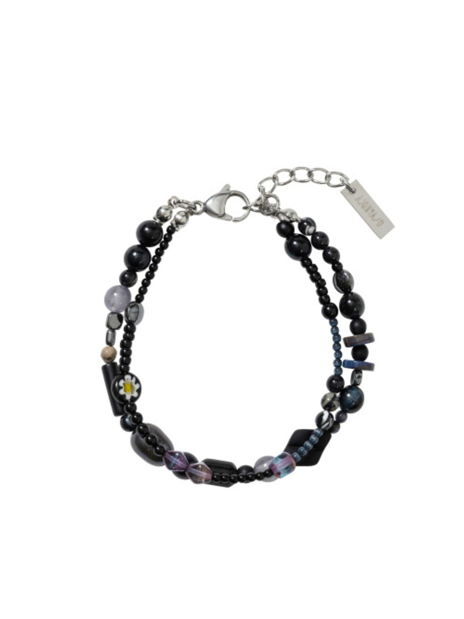 Black light beads layered bracelet