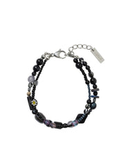 Black light beads layered bracelet