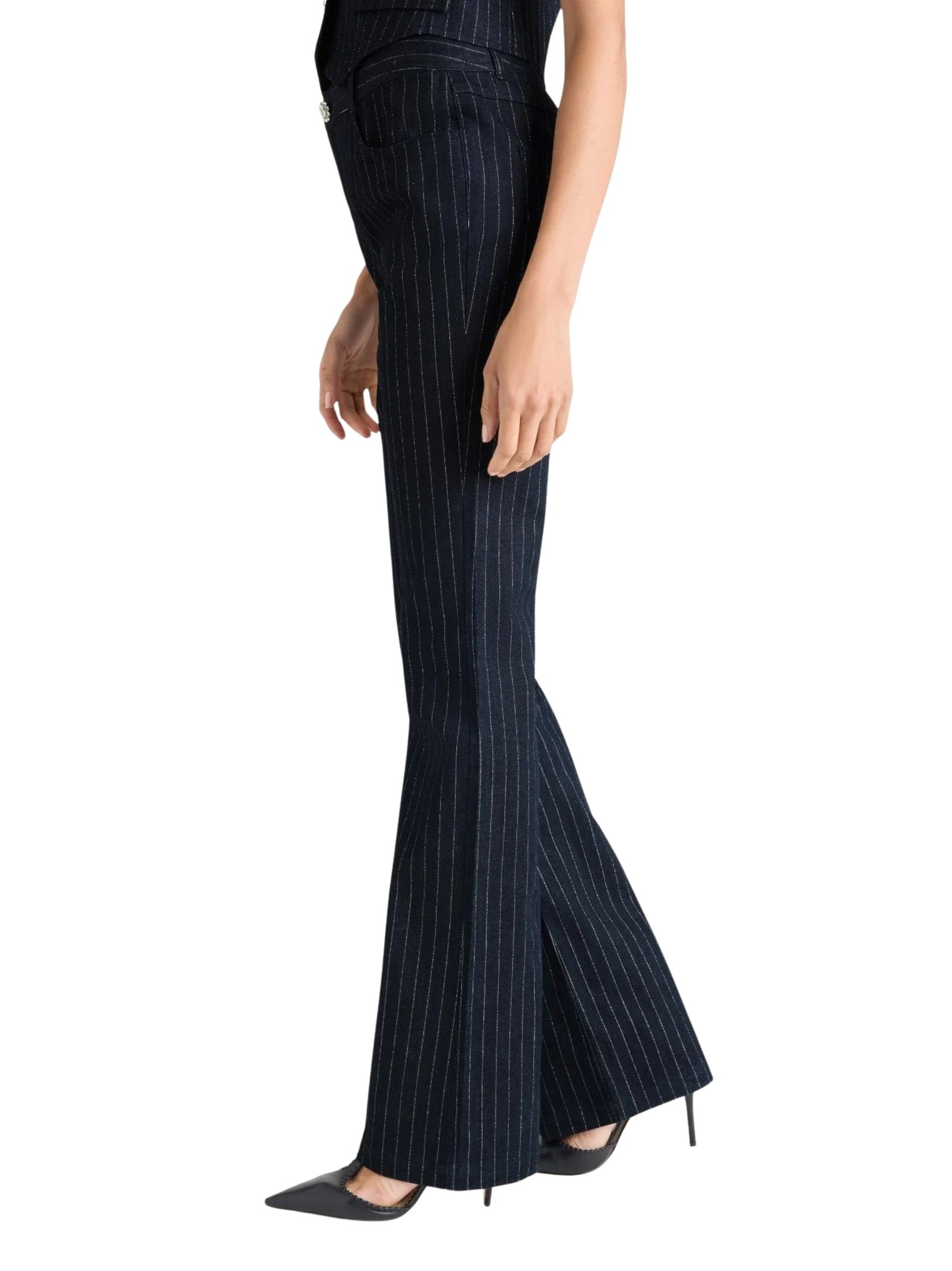Shailene Metallic Pinstripe Pants