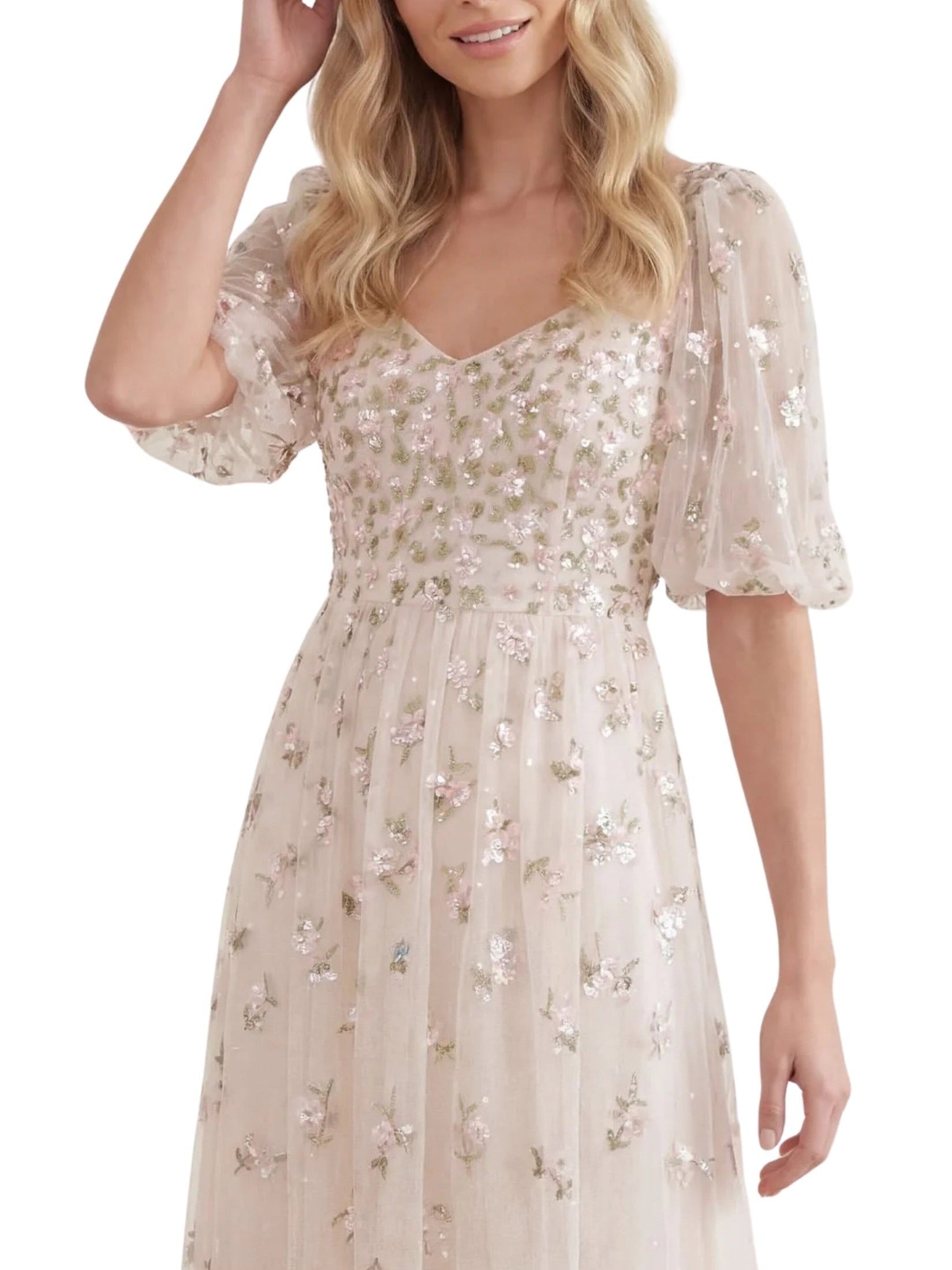 Meadow ditsy sweetheart ankle gown