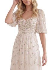 Meadow ditsy sweetheart ankle gown