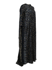 Imola beaded neckline fil coupe chiffon full length cape dress