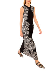 Liana Jacquard Long Dress – Noir
