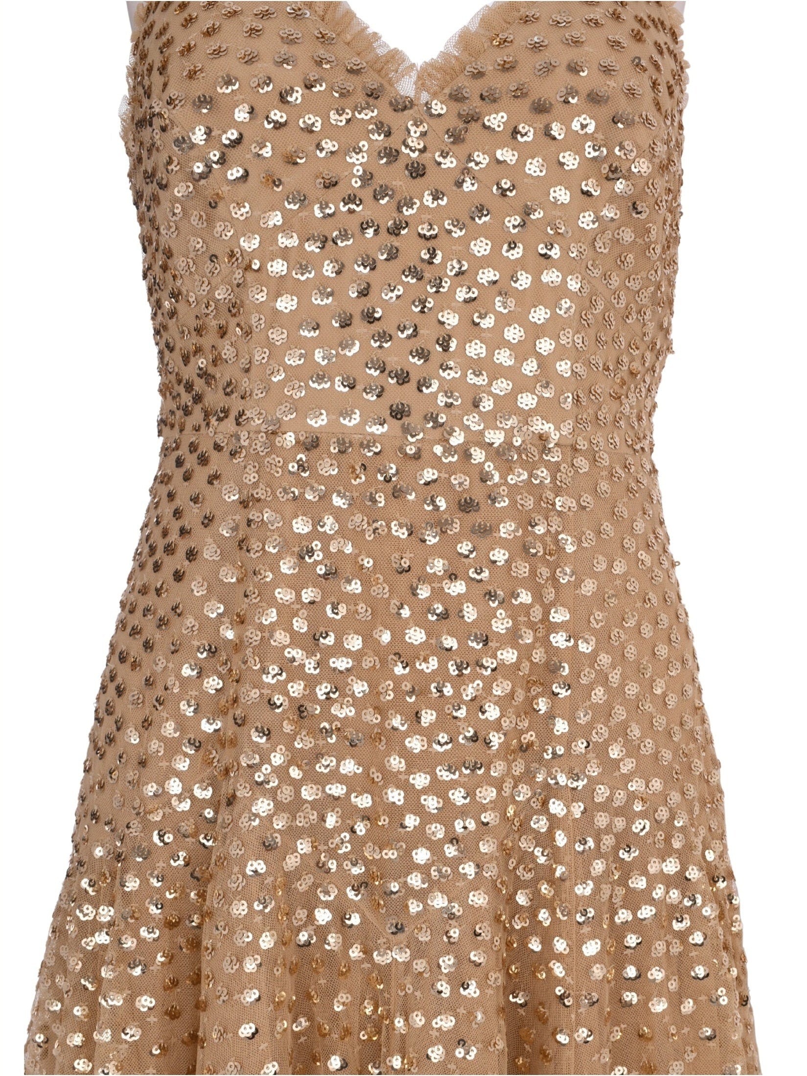 Sequin cascade cami gown