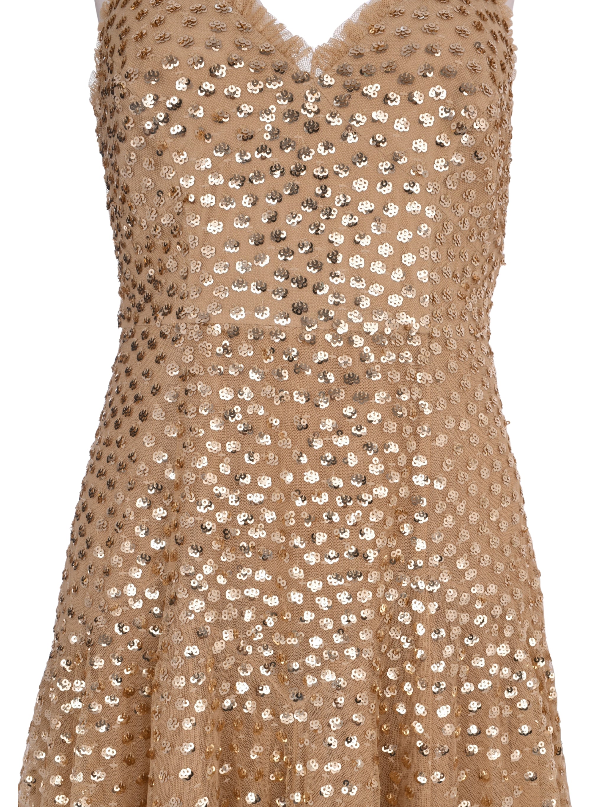 Sequin cascade cami gown