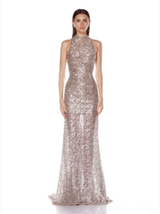 Tessa silver halterneck gown