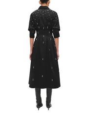 Jazz Embellished Pintuck Midi Dress