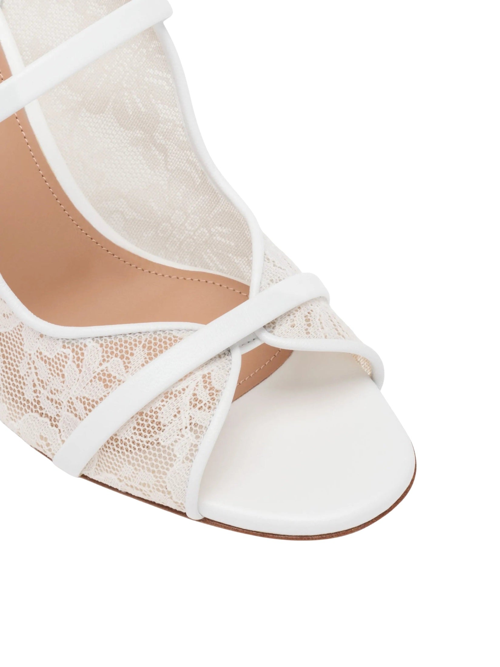 Norah 70 white lace heeled sandals