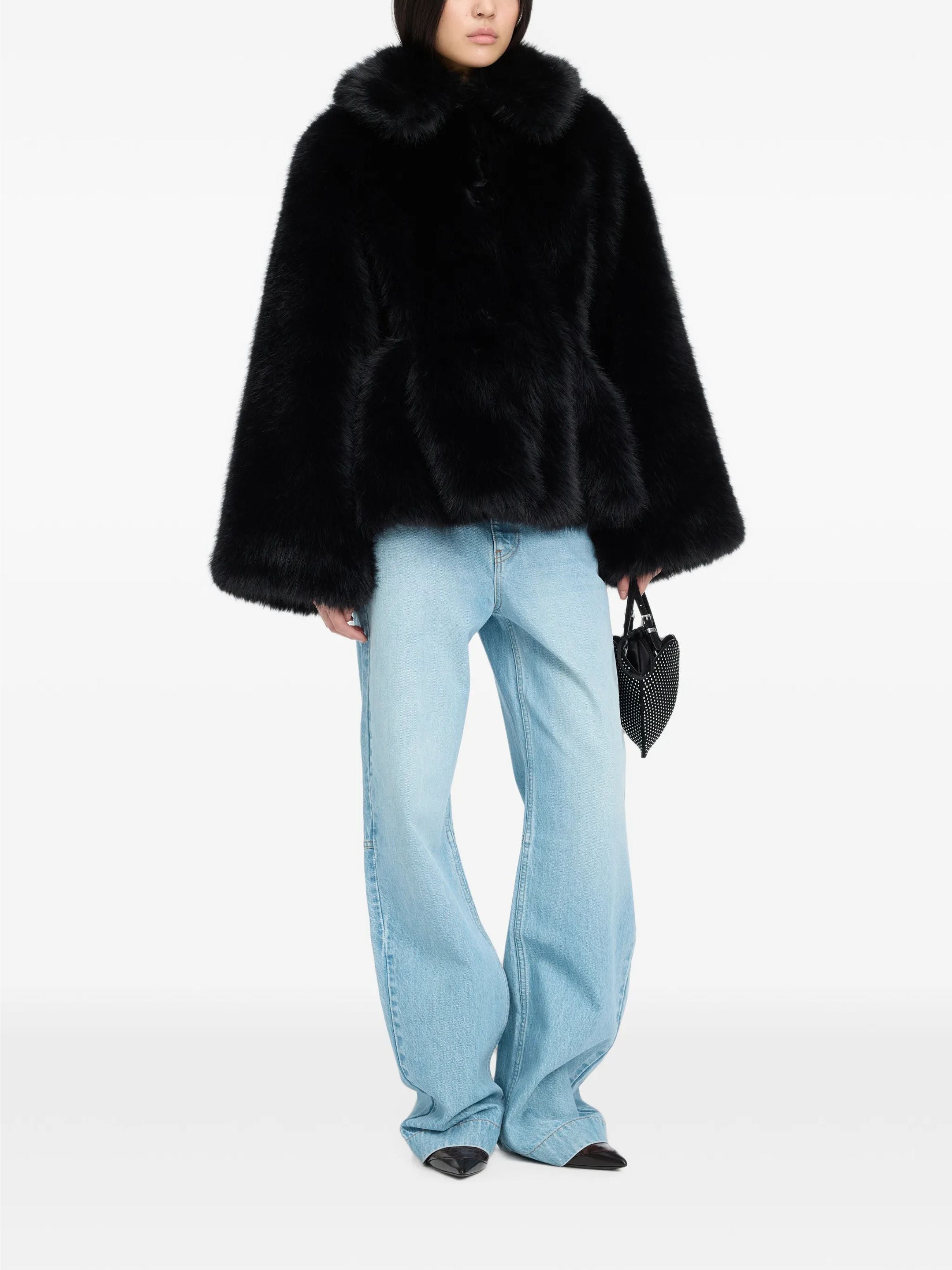 Faux fur flared jacket