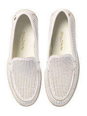 Off white perforated leather slip-on