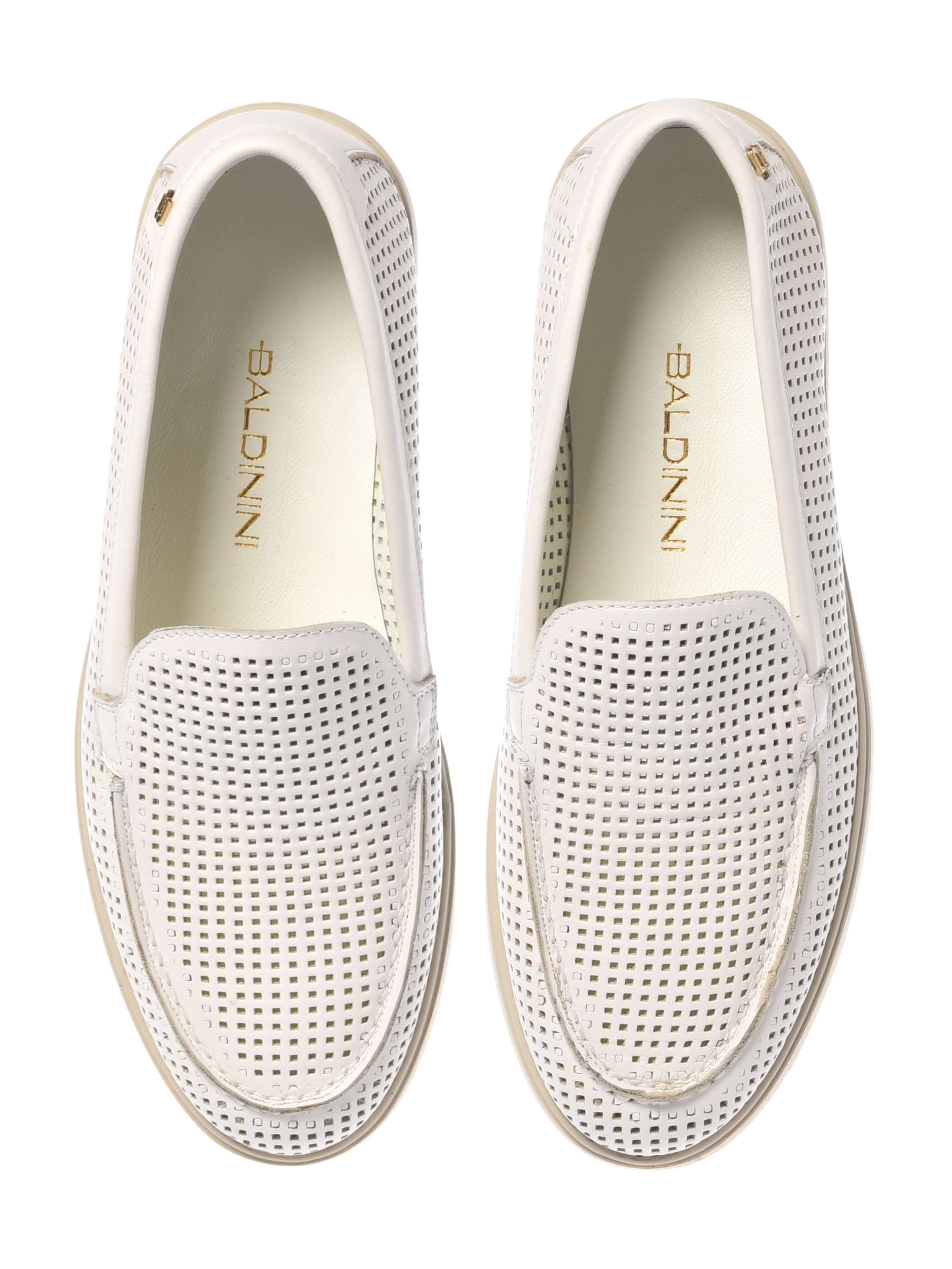 Off white perforated leather slip-on