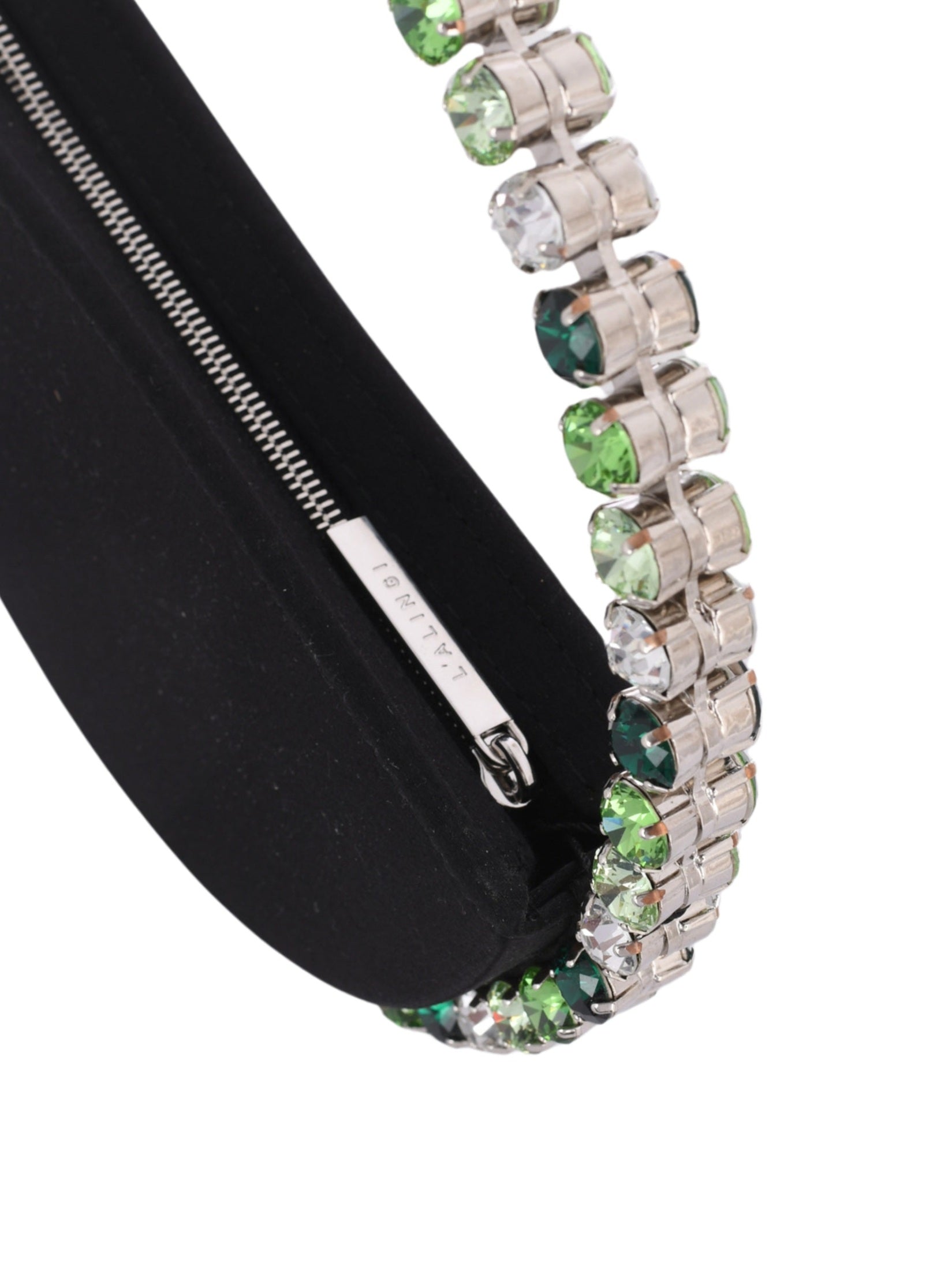 Eternity round stone-encrusted hotfix clutch